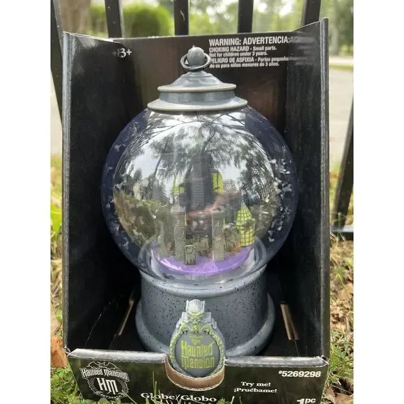 Haunted Mansion Animated Globe Cloche Swirling Bats "Ghost Host" Speaks New!